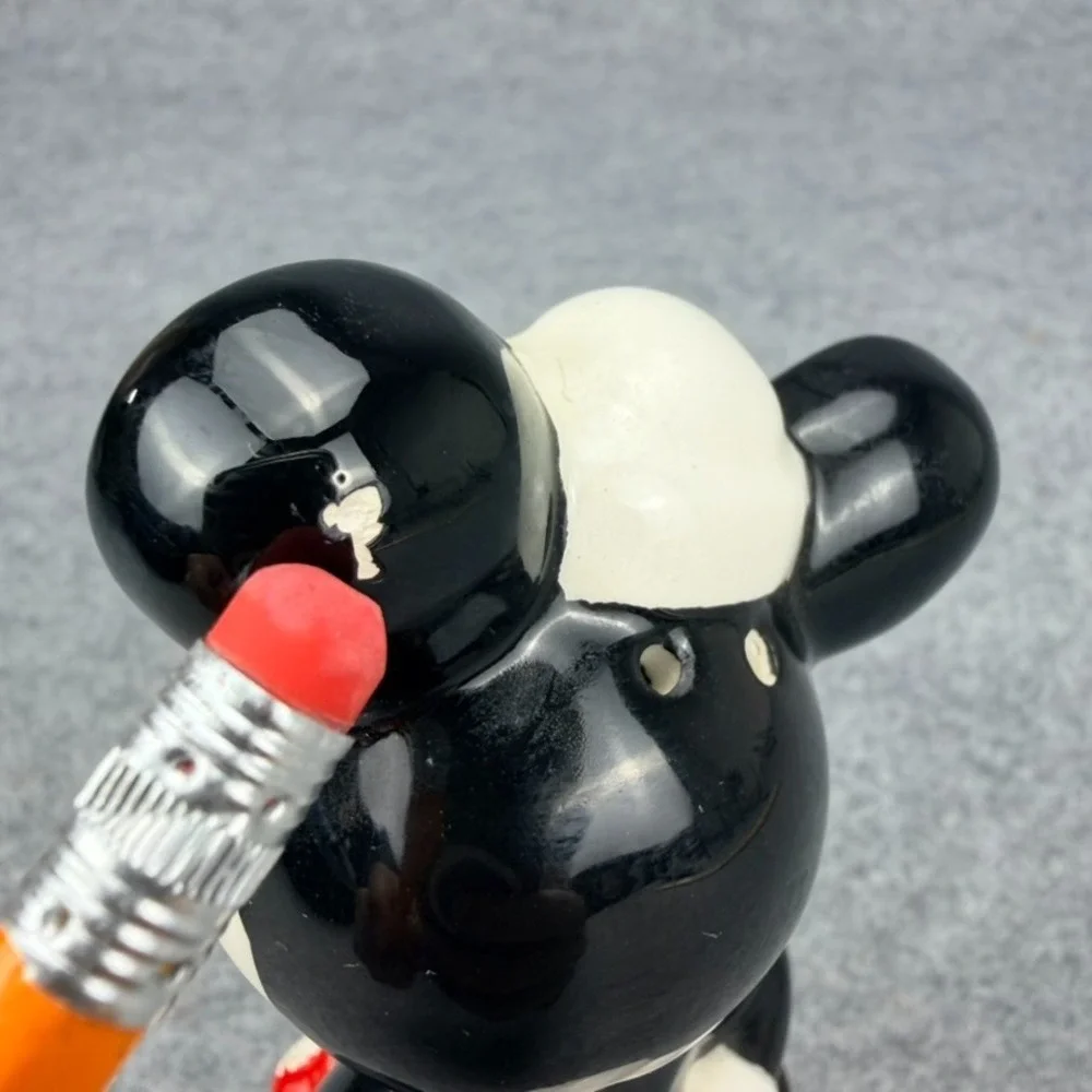 Disney Minnie Mouse Jerry Leigh Ceramic Salt Pepper Shaker Red Polka Dot 6”